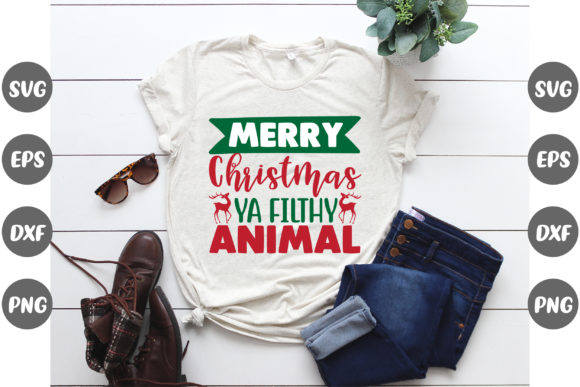 Christmas Design, Merry Christmas Ya… Graphics & T-Shirt Designs
