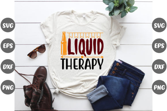 Liquid Therapy Beer Quotes Graphics for T-Shirt Designs